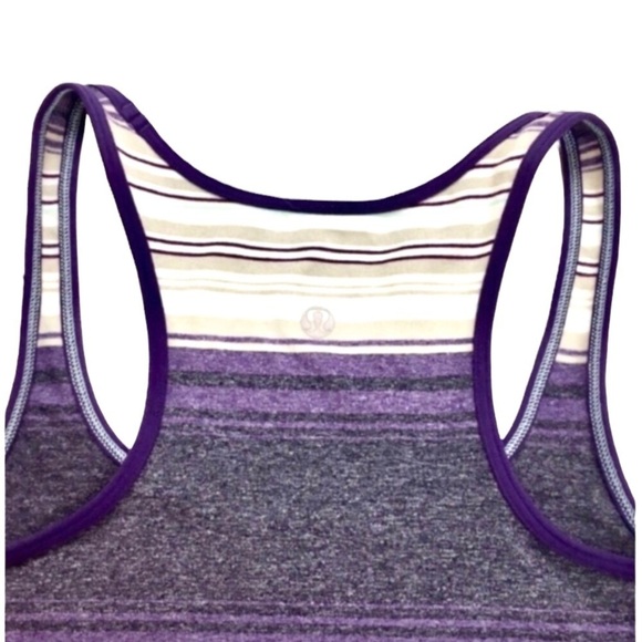 Lululemon Stripe Racerback Fitted Tank Tops In Purple - Picture 5 of 7
